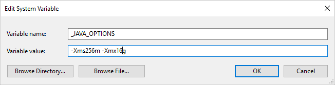 Set JVM heap size on Self-hosted IR