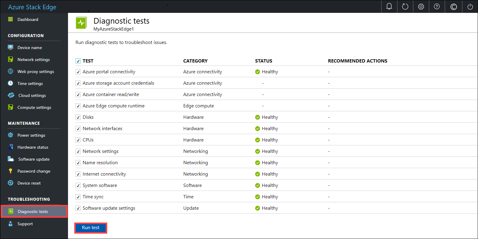 Select tests