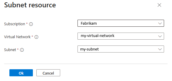 Screenshot of associating the subnet to the pool.