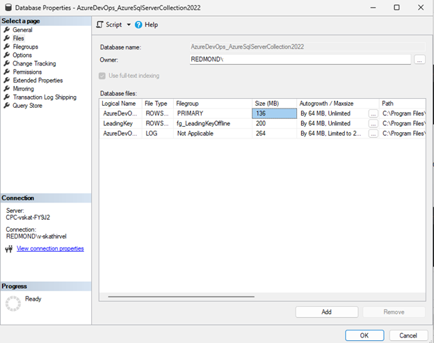 Screenshot shows database properties and LeadingKey database file example.