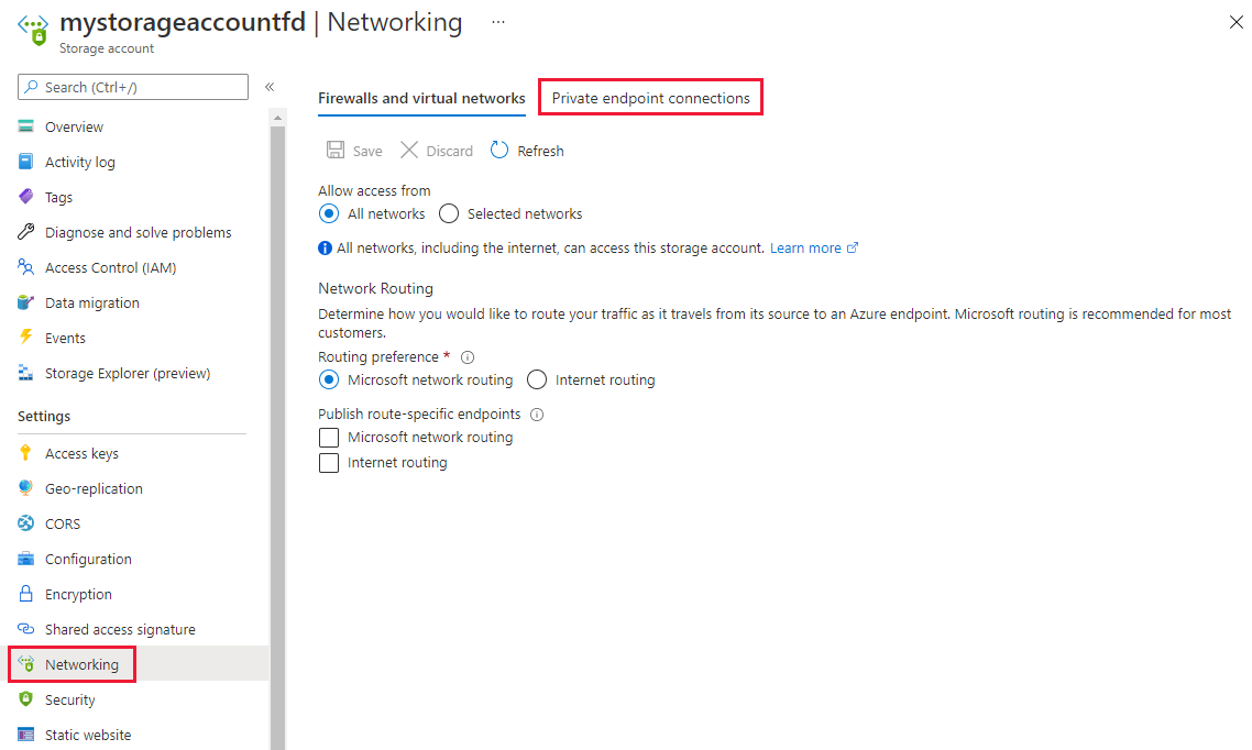 Screenshot of networking settings in a Web App.