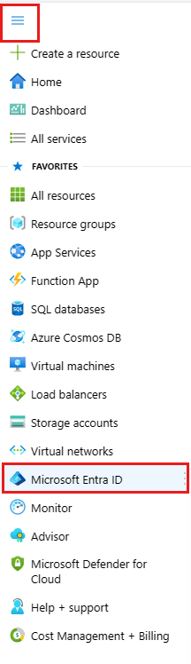 Select Microsoft Entra ID from the menu.