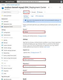 Screenshot showing how to configure CI/CD using GitHub Actions.