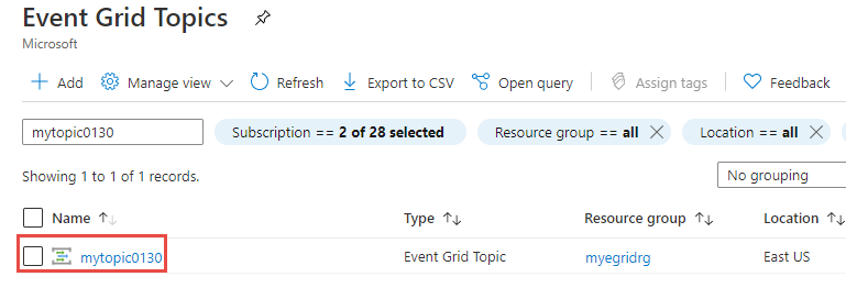 Screenshot of select the custom topic page.