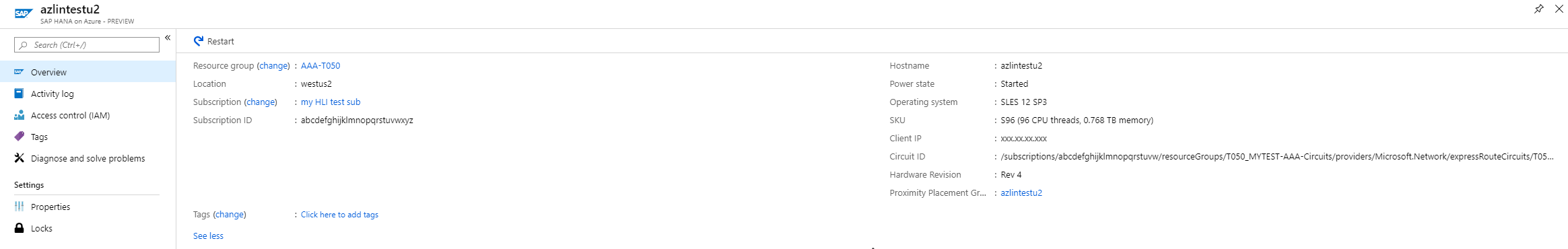 Show overview of an HLI unit