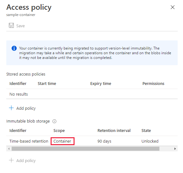 Screenshot showing container migration in process