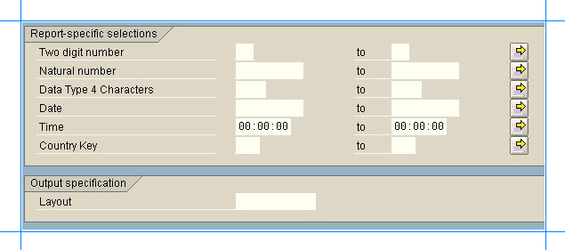 Provide parameter values for an SAP query