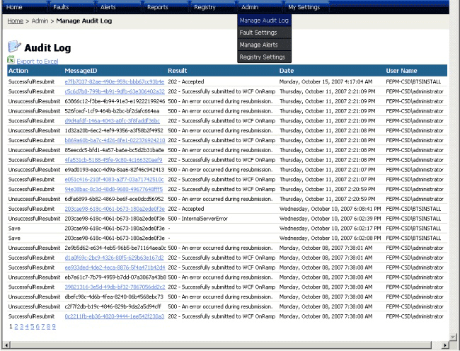 AuditLog Page View