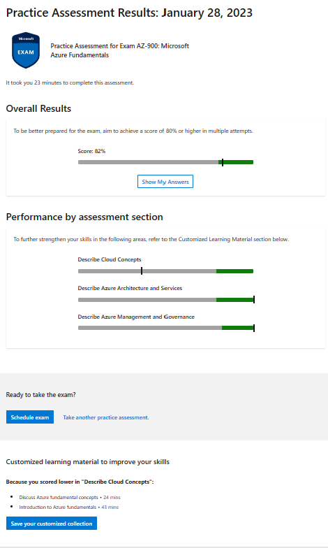 Practice Assessment Result