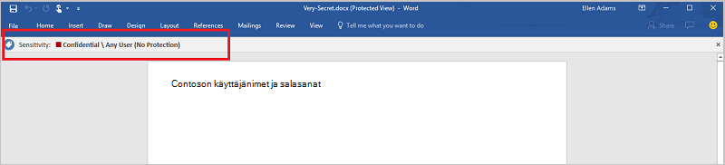 Esimerkki Microsoft Purview -näytöstä.