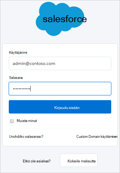 Salesforce-sisäänkirjautuminen.