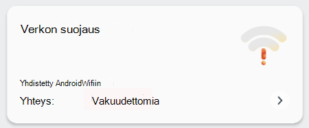 Näyttökuva, jossa näkyy suojauksen järjestelmänvalvojien verkon suojausruutu.