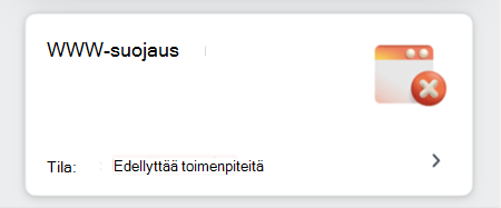 Näyttökuva verkkosuojausruudusta.