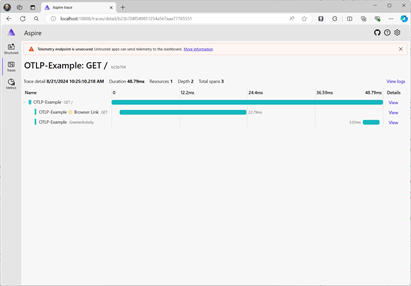 Spans in standalone dashboard