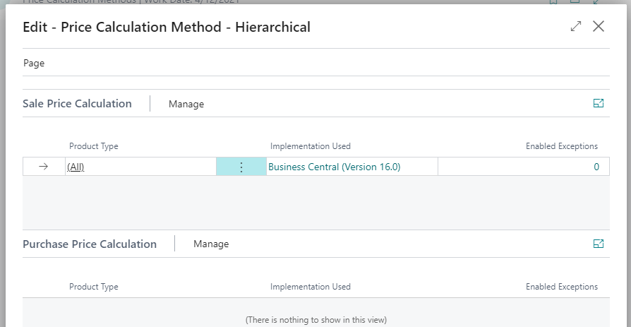 Hierarchical method setup.