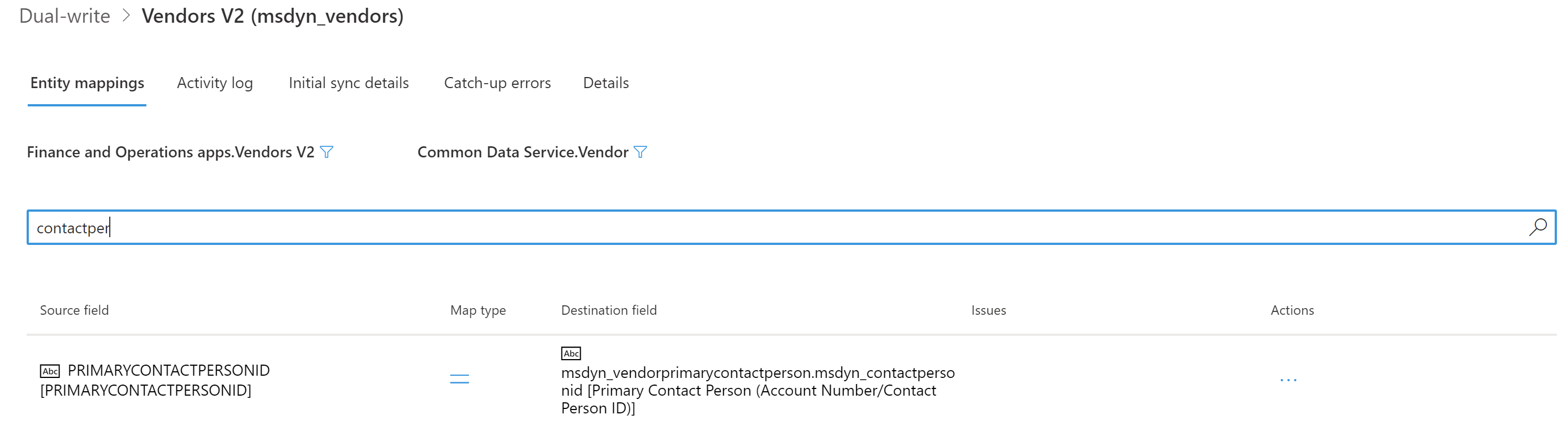 PrimaryContactPersonId-sarakkeen poistaminen.