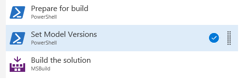 Set the order of the Set Model Versions task.