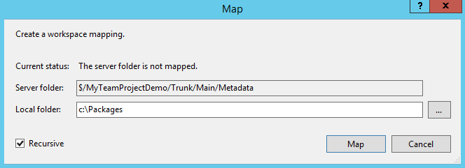 Create a workspace mapping.