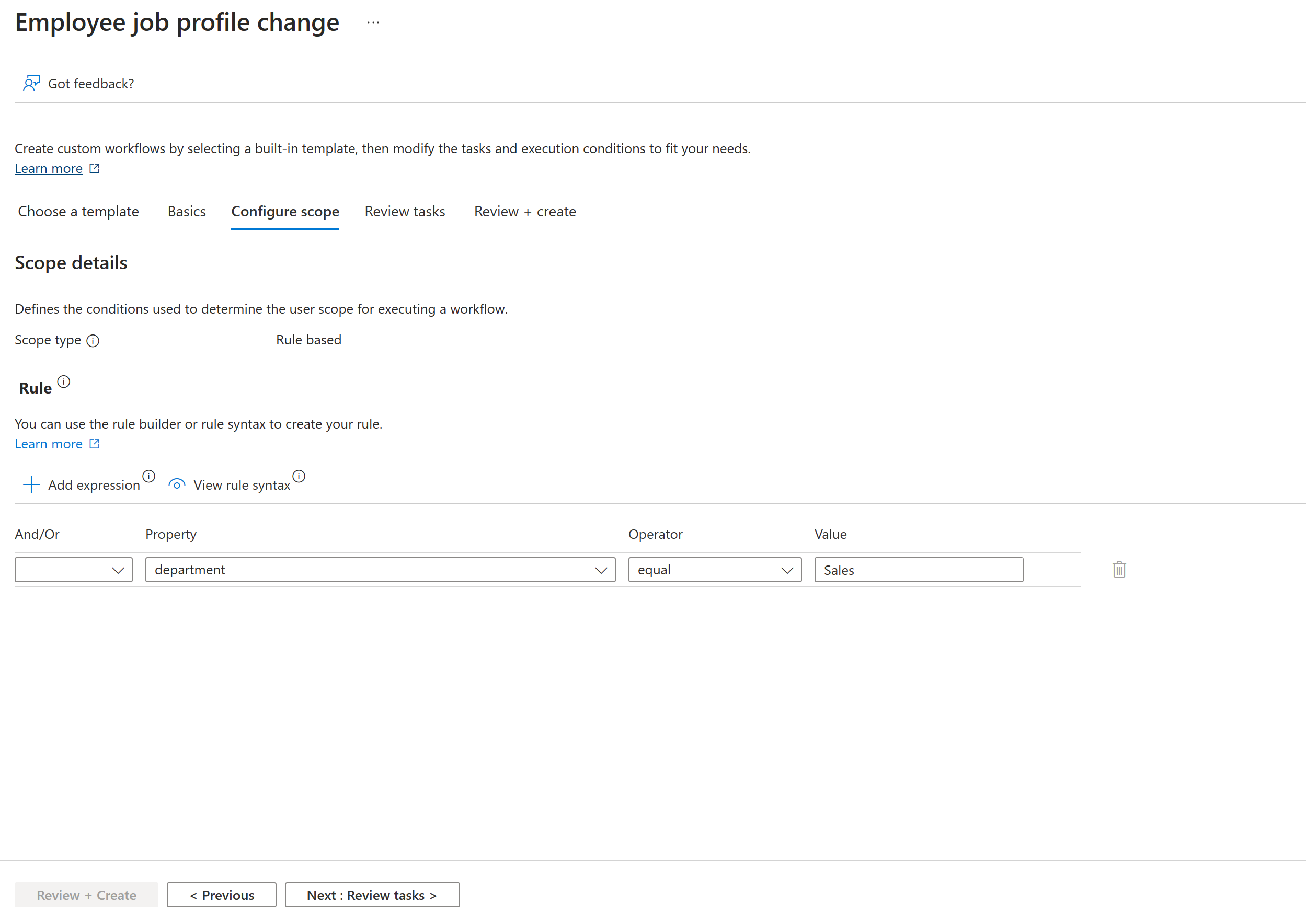 Screenshot of setting attribute change scope.