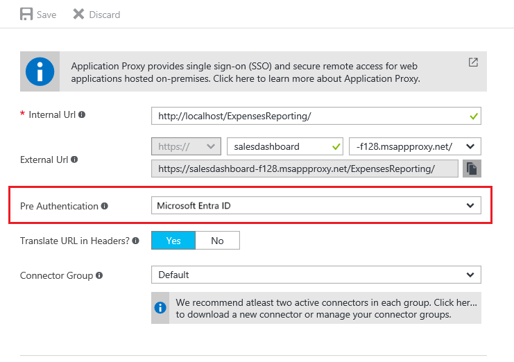 Pre-authentication method in Microsoft Entra admin center