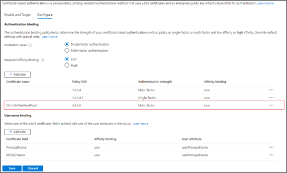 Screenshot of how to add a low affinity binding.