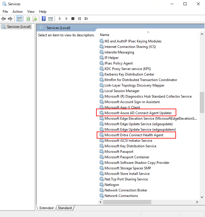 Screenshot that shows Microsoft Entra Connect Health AD FS services.