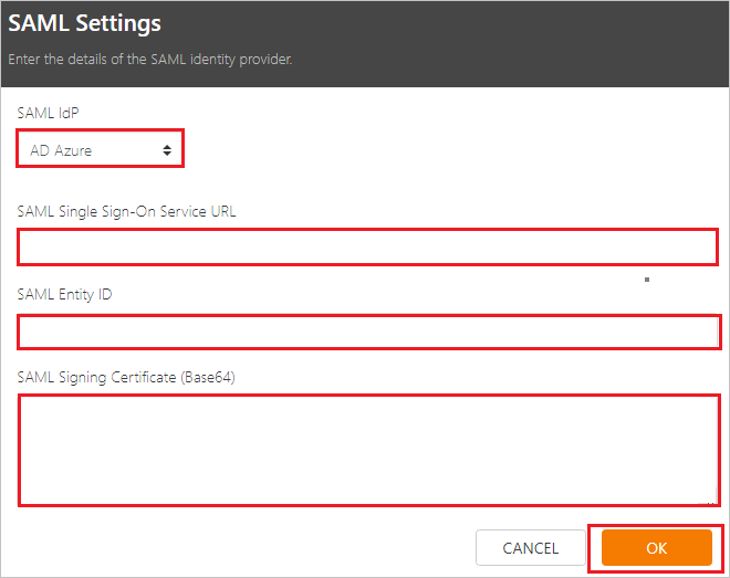 Screenshot shows the Workteam SAML.