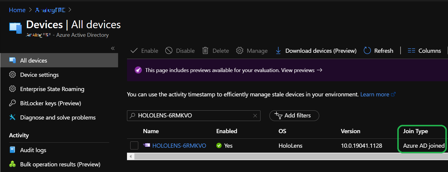 Verify Join Type in Microsoft Entra ID.