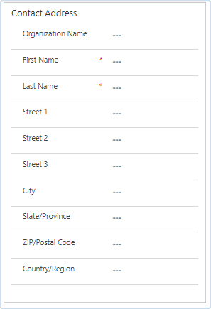 Work with the Contact Address fields.