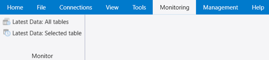 Screenshot of the Monitoring tab that shows two options for monitoring data.
