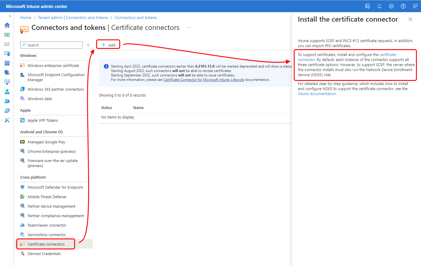 Download the certificate connector software.