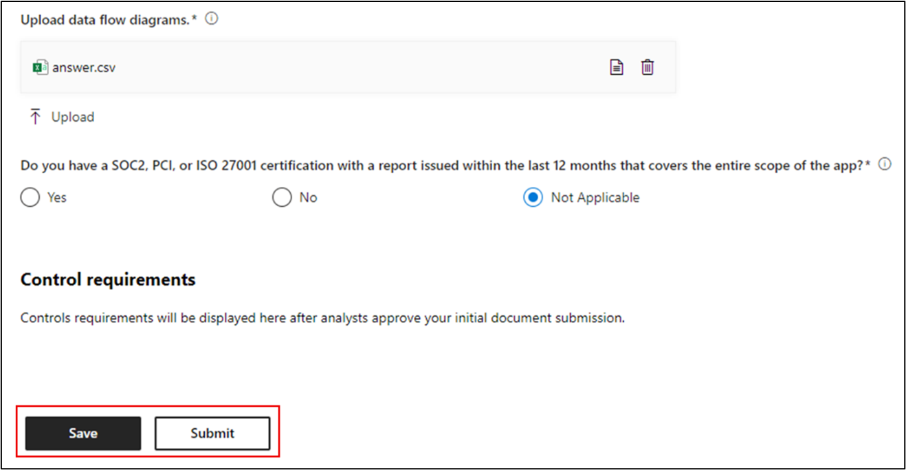 Submit Initial Document Submission