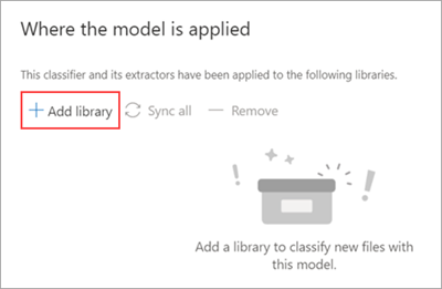 Näyttökuva Kohtaa, jossa mallia käytetään -osasta Lisää kirjasto -vaihtoehto korostettuna.