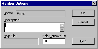 Member options dialog box