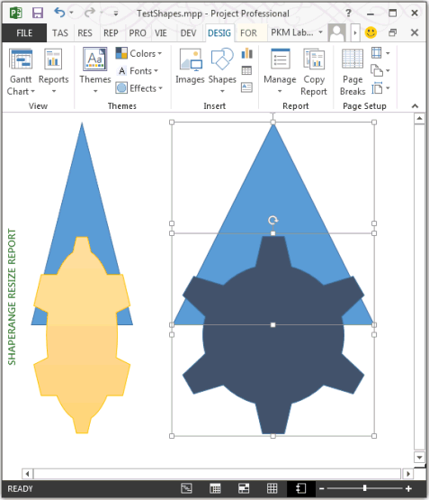 Resizing a shape range with a locked aspect ratio