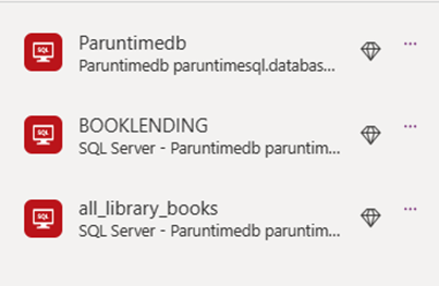 Näyttökuva SQL-tietolähteistä.