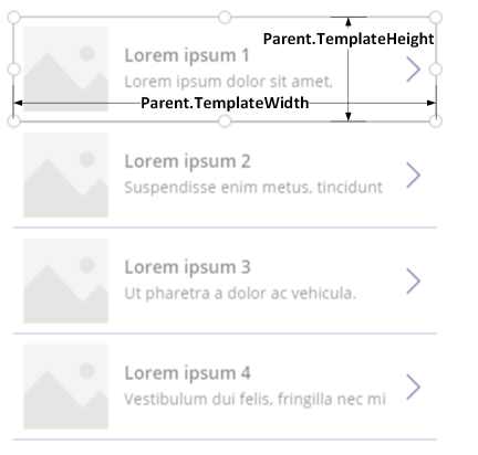 Pystysuuntainen valikoima, jossa näkyvät mallin leveys ja korkeus.