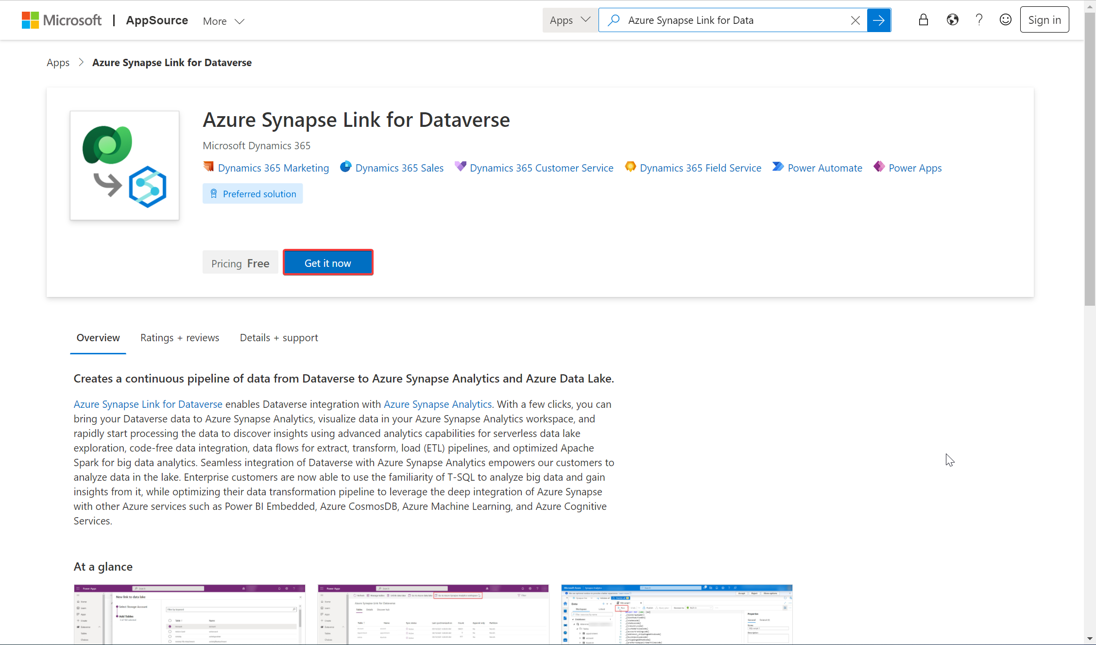 Azure Synapse Link for Dataverse -ratkaisu