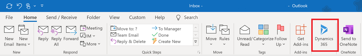 Dynamics 365 App for Outlook.