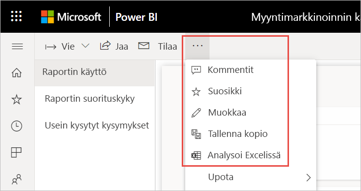 Näyttökuva analysoinnista Excelissä.