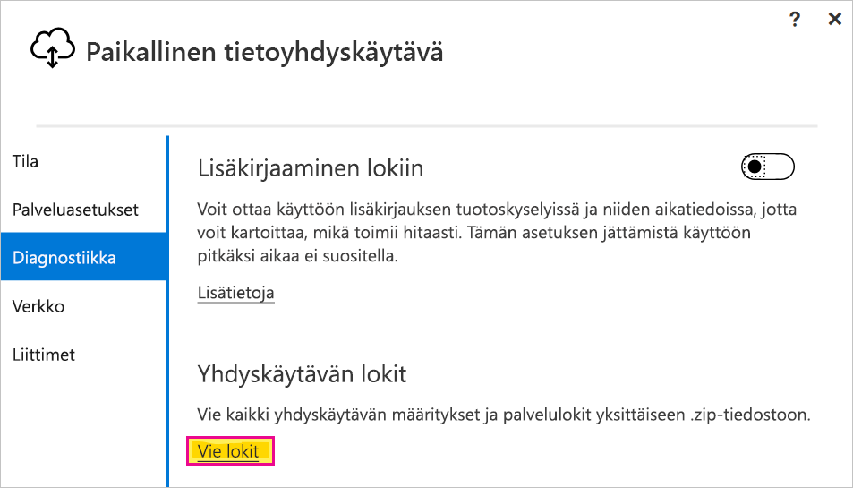 Vie yhdyskäytävän lokit