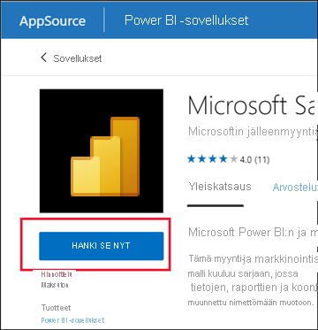Näyttökuva Hanki se nyt -painikkeesta sovelluksen asentamiseksi.
