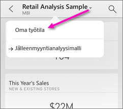 Näyttökuvassa näkyy Power BI -koontinäyttö, jossa on erikokoisia ruutuja järjestettynä suunnittelun mukaan.