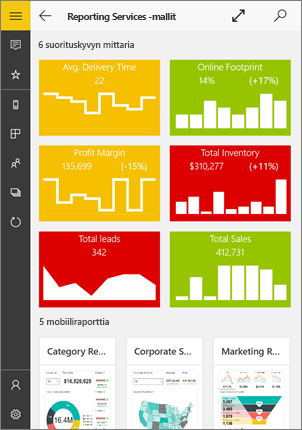 Screenshot of a report, showing KPIs.