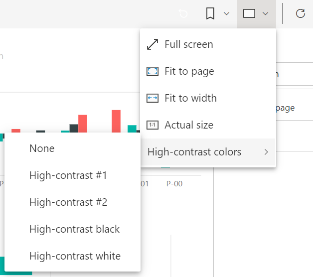 Näyttökuva, jossa näkyvät suuren kontrastin Windows-asetukset.