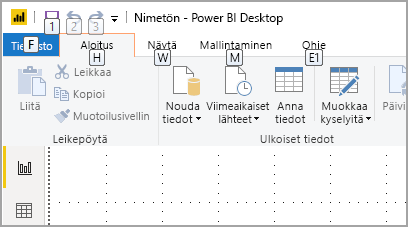 Screenshot of Power BI Desktop with KeyTips.