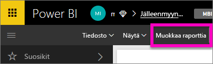 Näyttökuva, jossa näkyy Muokkaa raporttia -painike.