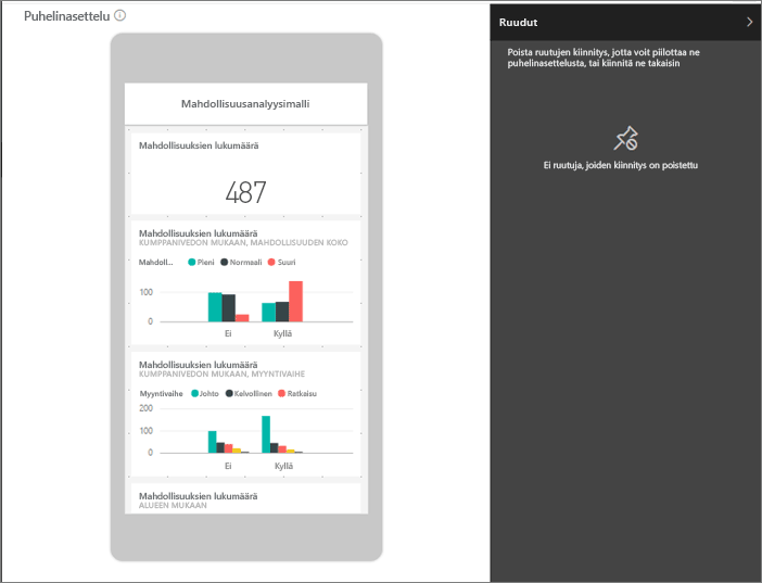 Näyttökuva muokkaa mobiiliasettelua -esimerkistä.