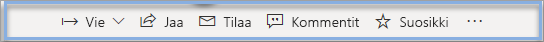 Näyttökuva Power BI -palvelusta, jossa on otsikoidut kuvakepainikkeet.