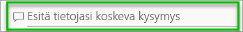 Näyttökuva Power BI -palvelusta, jossa näkyy Q- ja A-kysymysruutu.